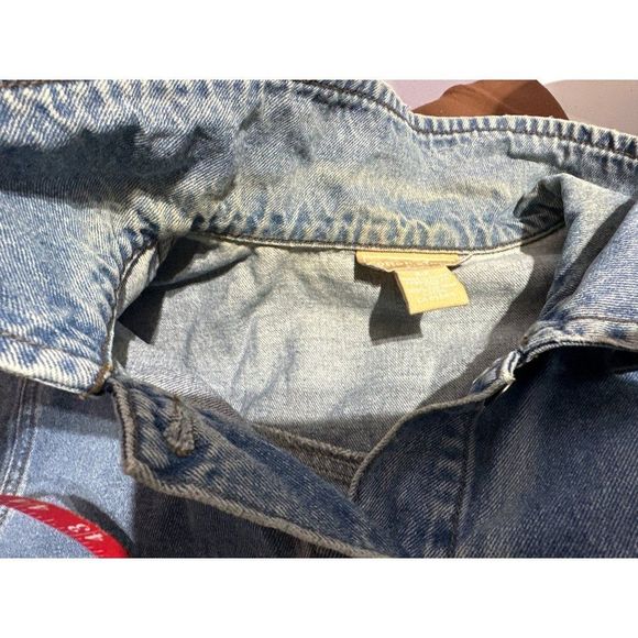 90s Cotton Ginny Plus Denim Jacket Med Wash Metal Buttons 4 Pocket Sz S - Picture 11 of 11